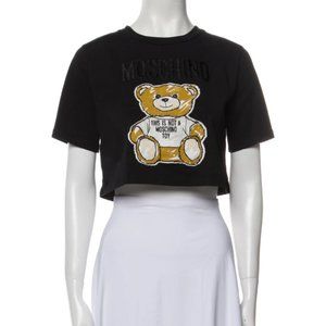 Moschino Couture Graphic Print Crew Neck Crop Top Size: M | US 8